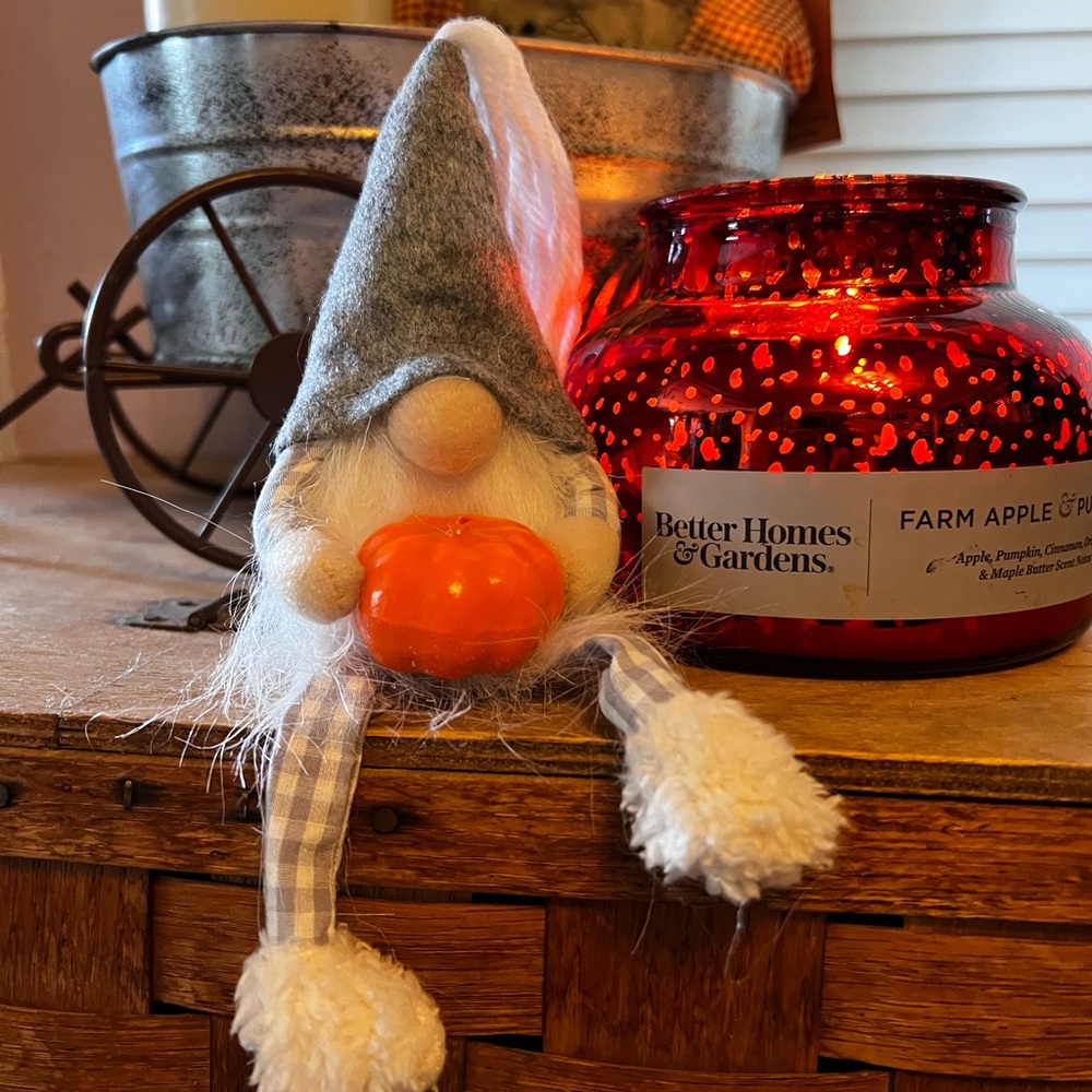 Gray and White Gnome Decor